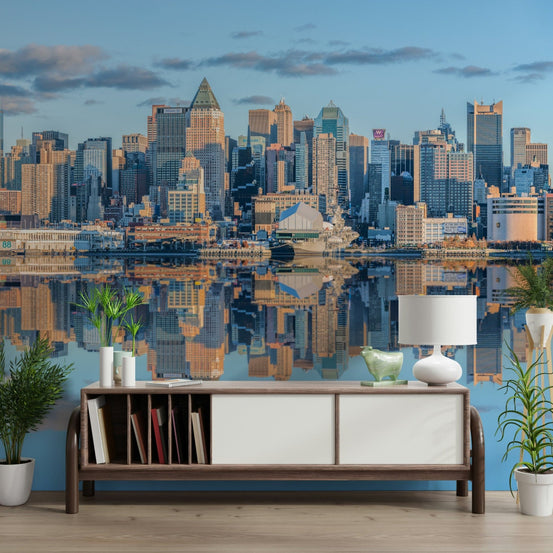 Lower Manhattan skyline wall mural with iconic skyscrapers GD7303
