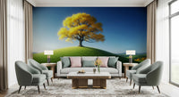 Tree and grass wall mural landscape