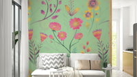 Easy install floral wallpaper
