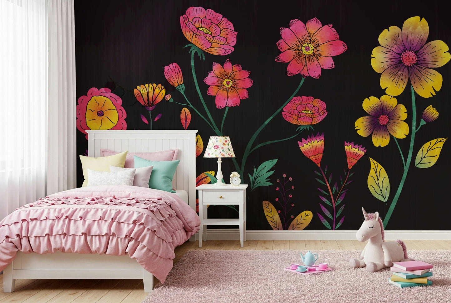 An artistic nature inspired mural for home decor.