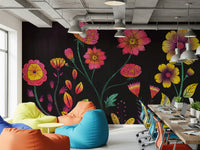 A serene tranquil flower wall mural for your decor.