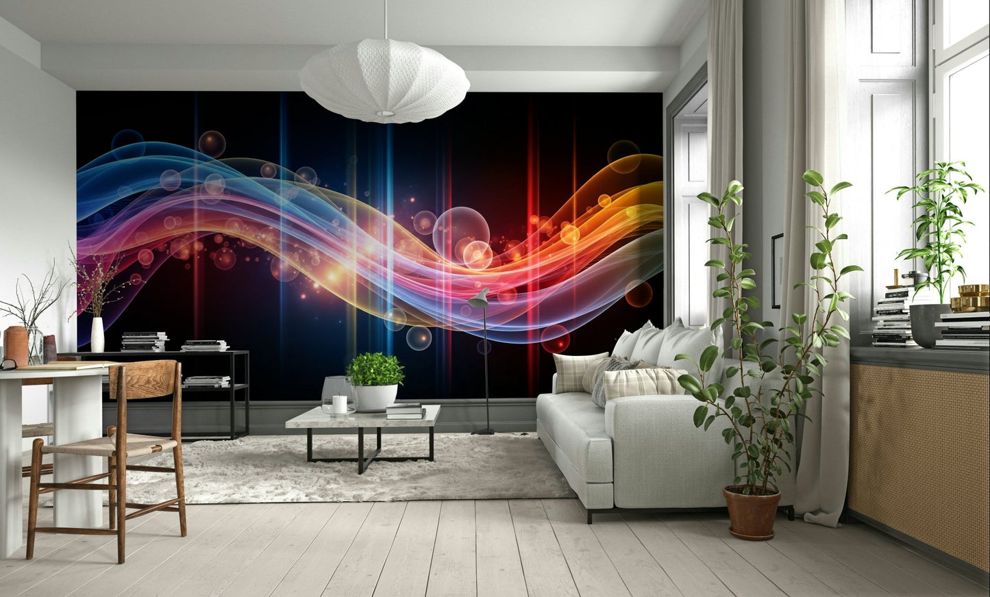 The colors are a blend of deep blues, aquamarines, and hints of white light.
