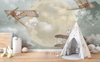 Moonlight Airplanes Wallpaper Murals - Giffywalls