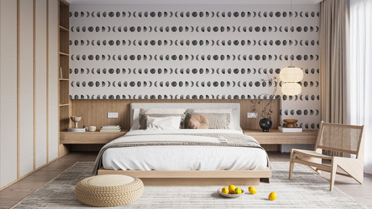 Serene wallpaper showcasing the moon’s phases