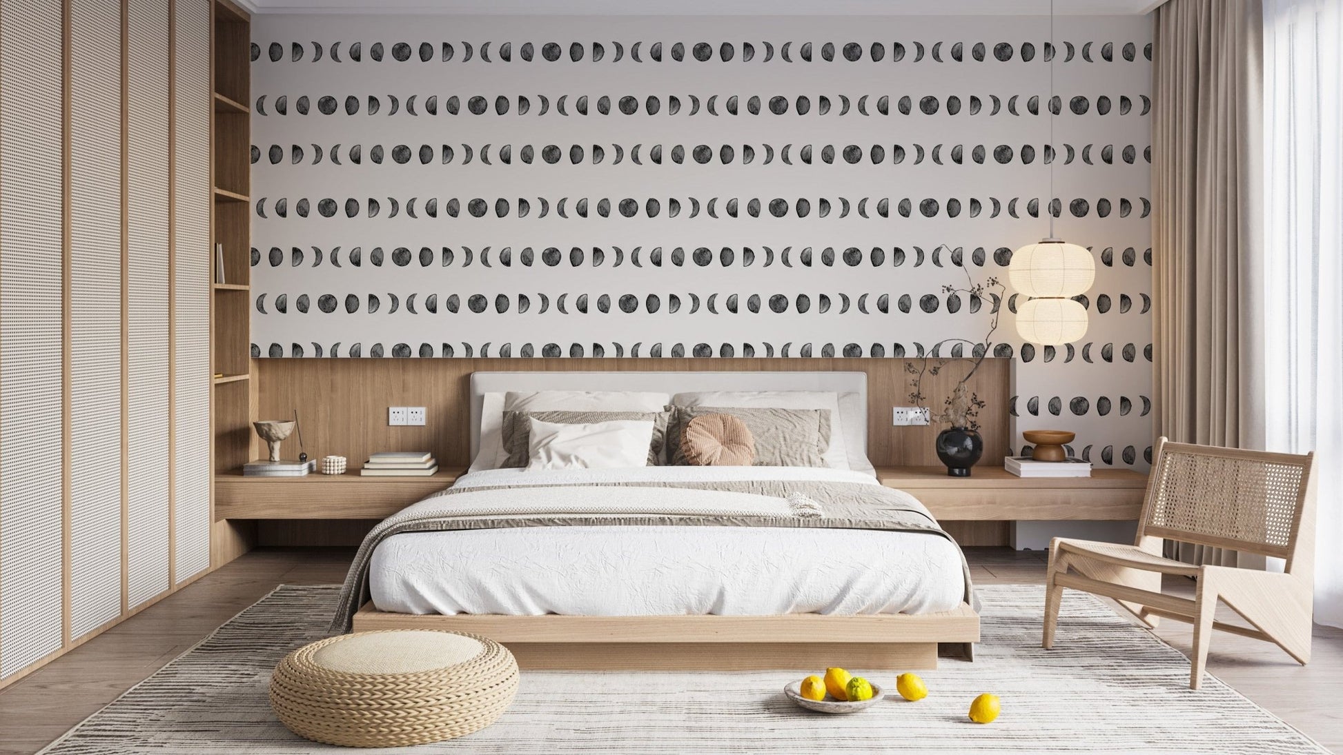 Serene wallpaper showcasing the moon’s phases