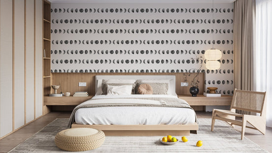 Serene wallpaper showcasing the moon’s phases, C87