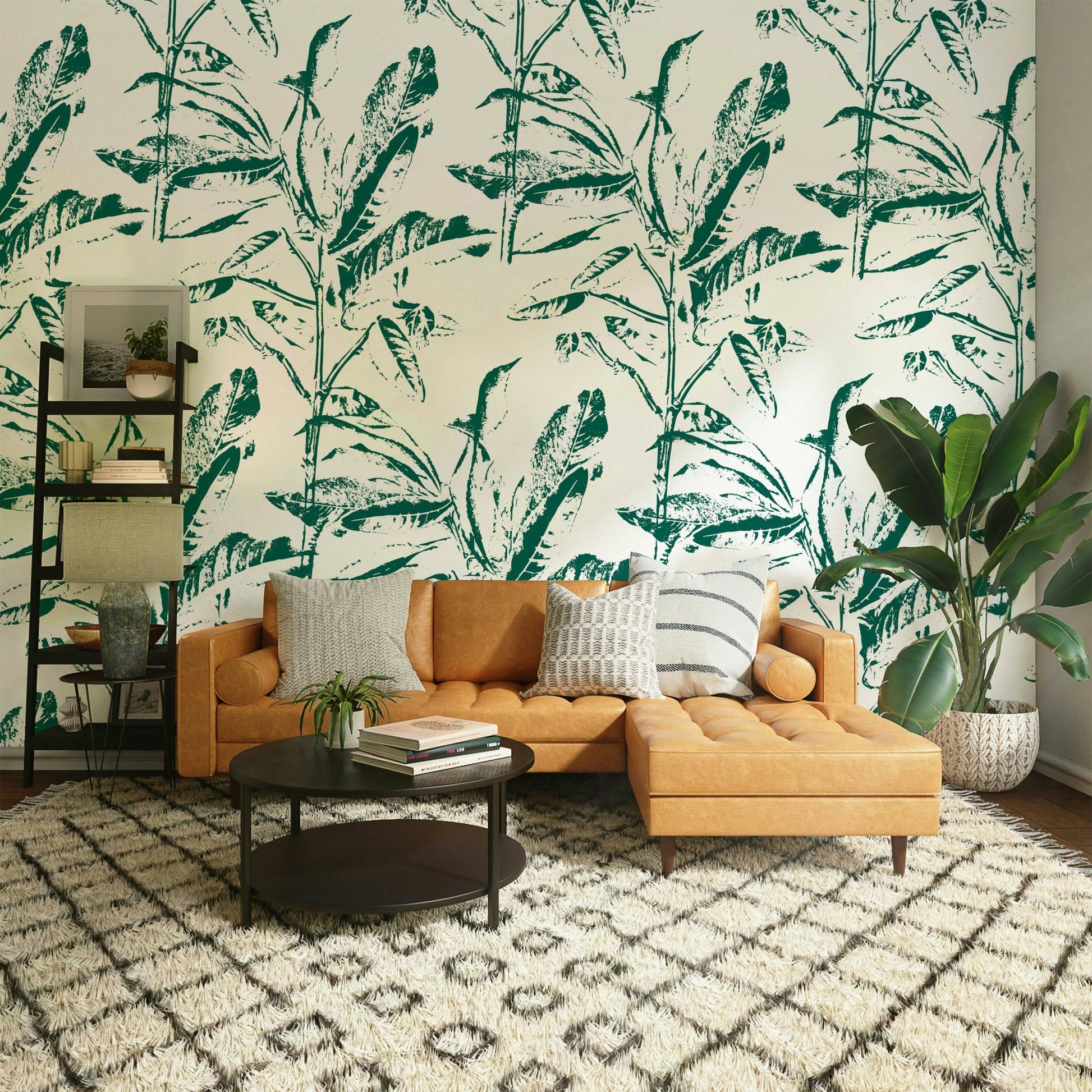 Nature-inspired stamp style wallpaper

