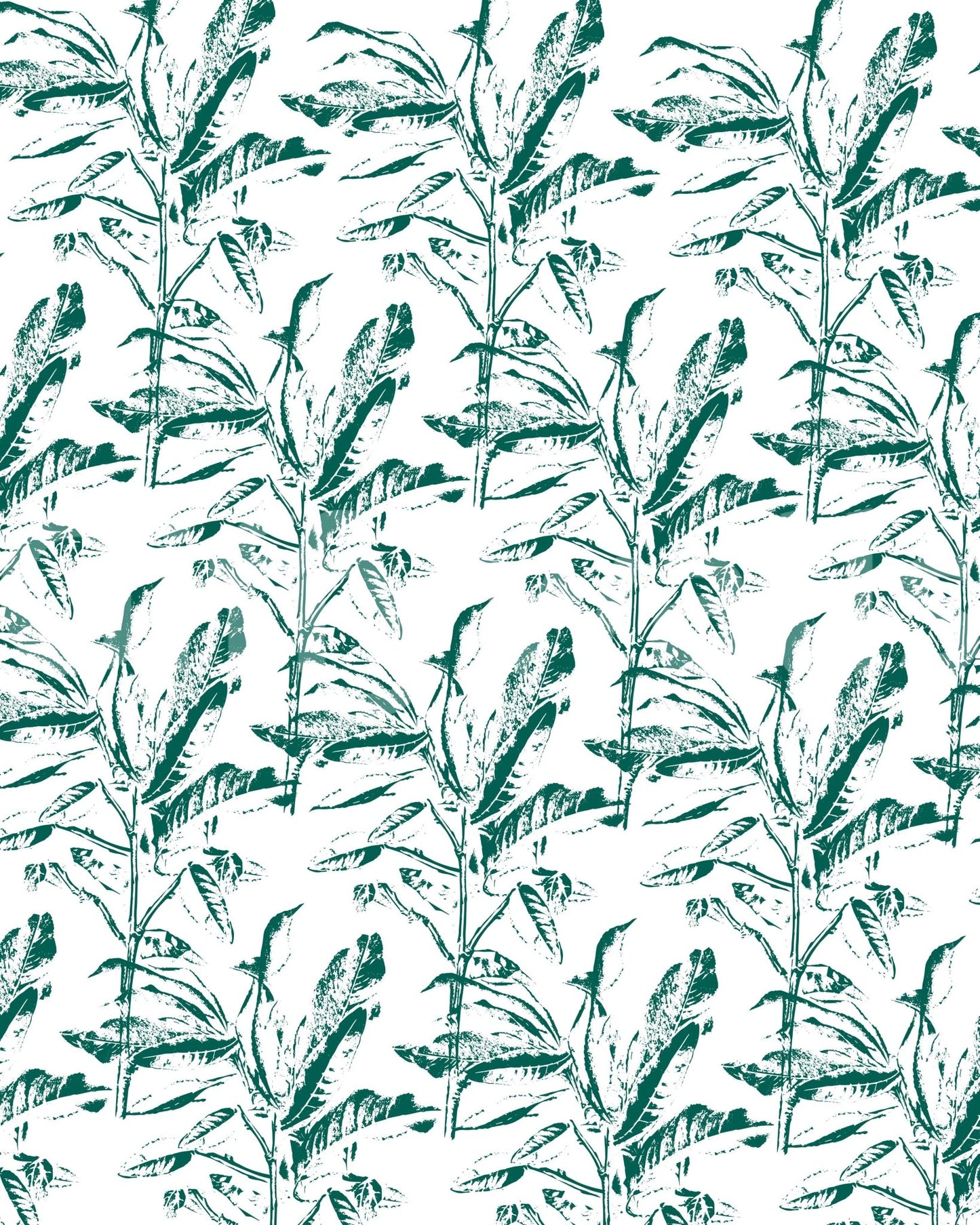 Wall mural with handcrafted botanical textures

