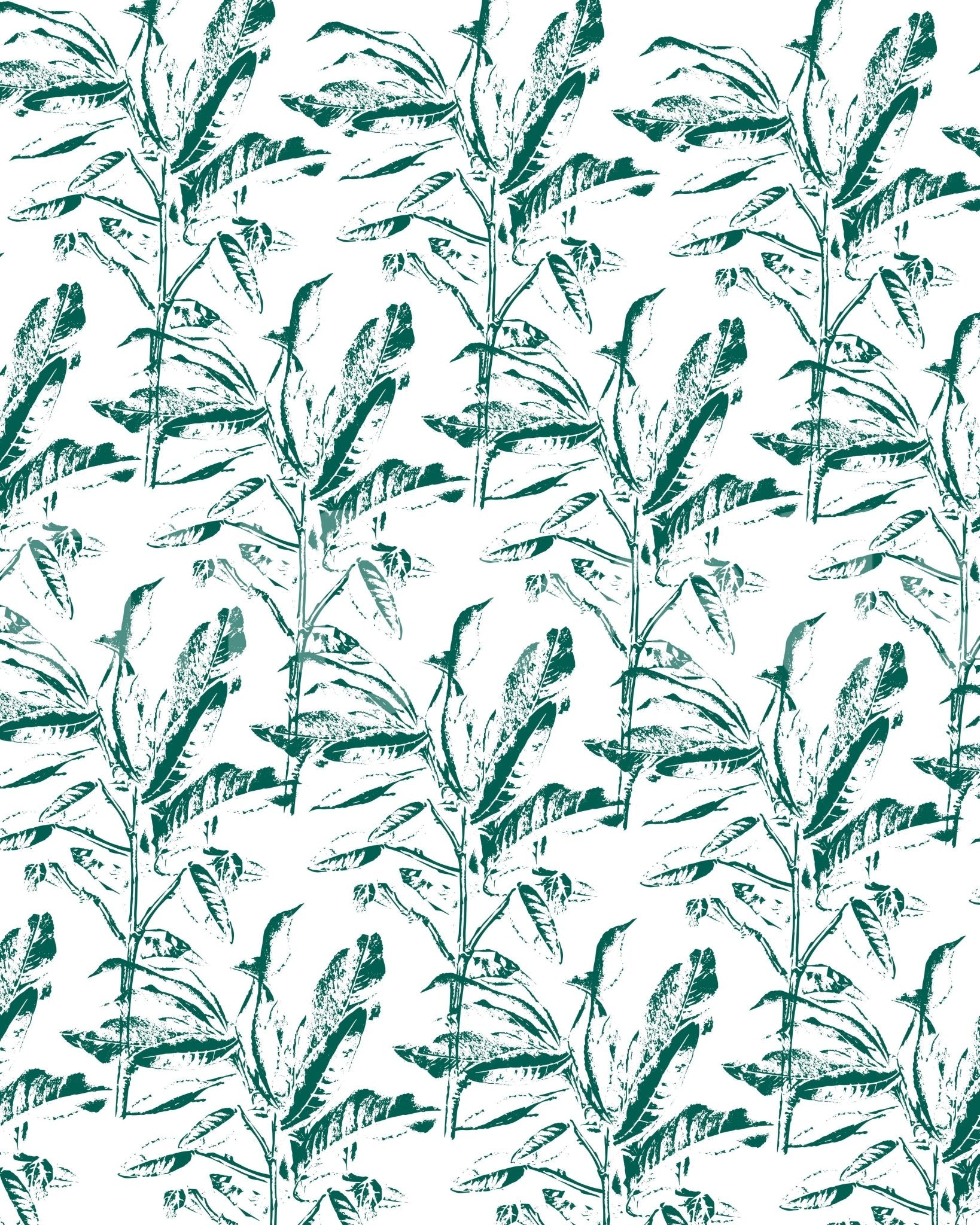 Wall mural with handcrafted botanical textures

