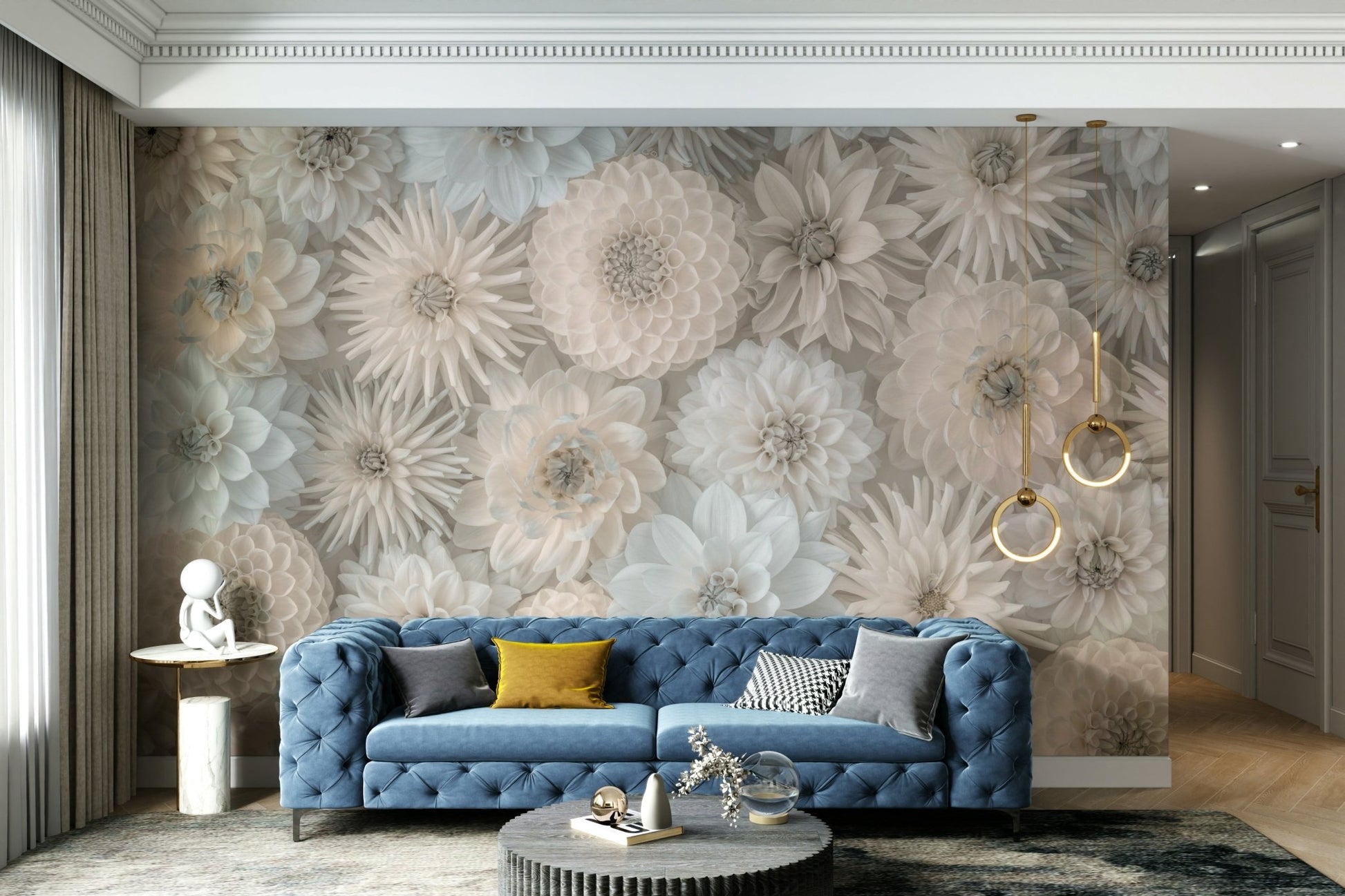 Lush Dahlia Tapestry Wall Mural