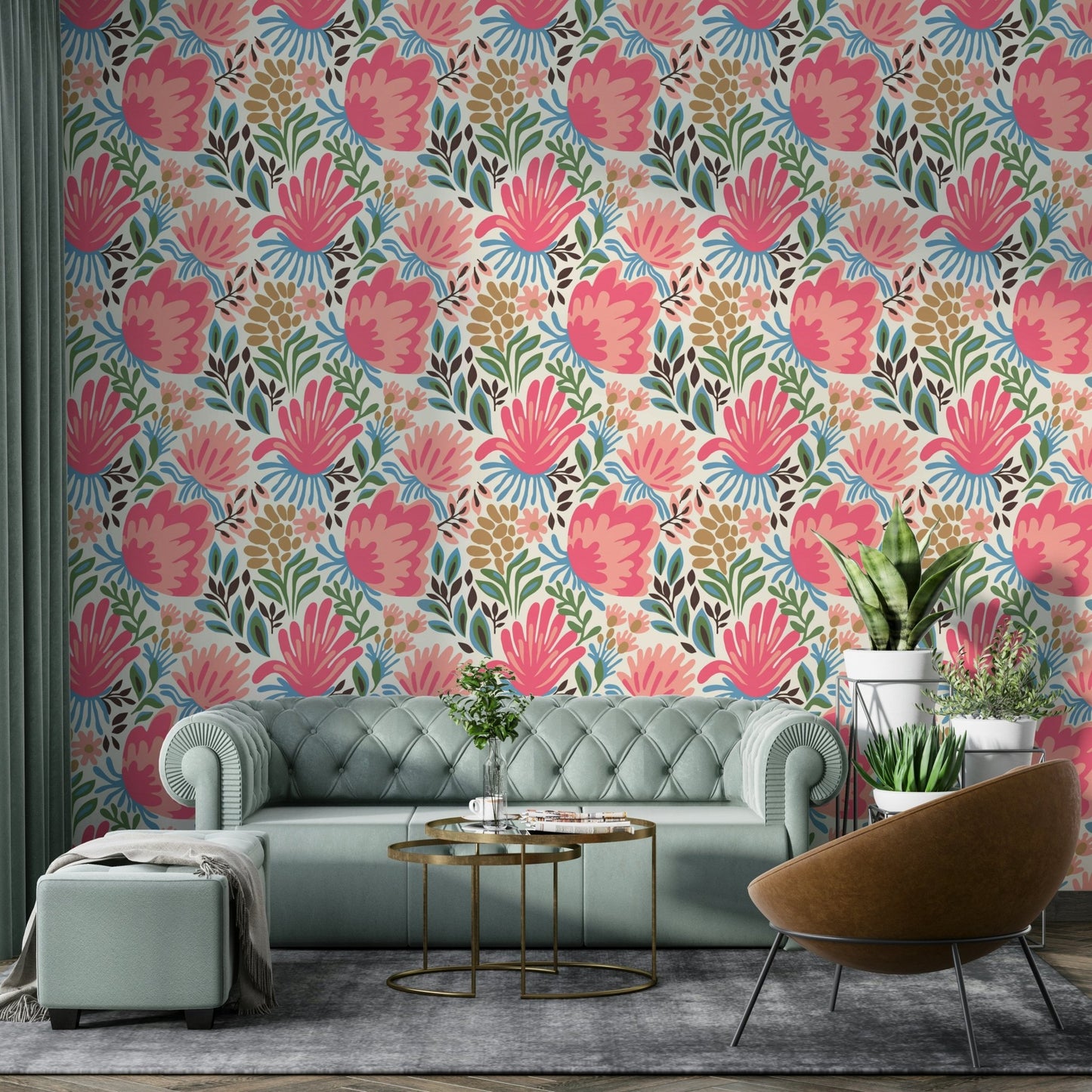 Bloom-filled wallpaper perfect for bold decor, GD928