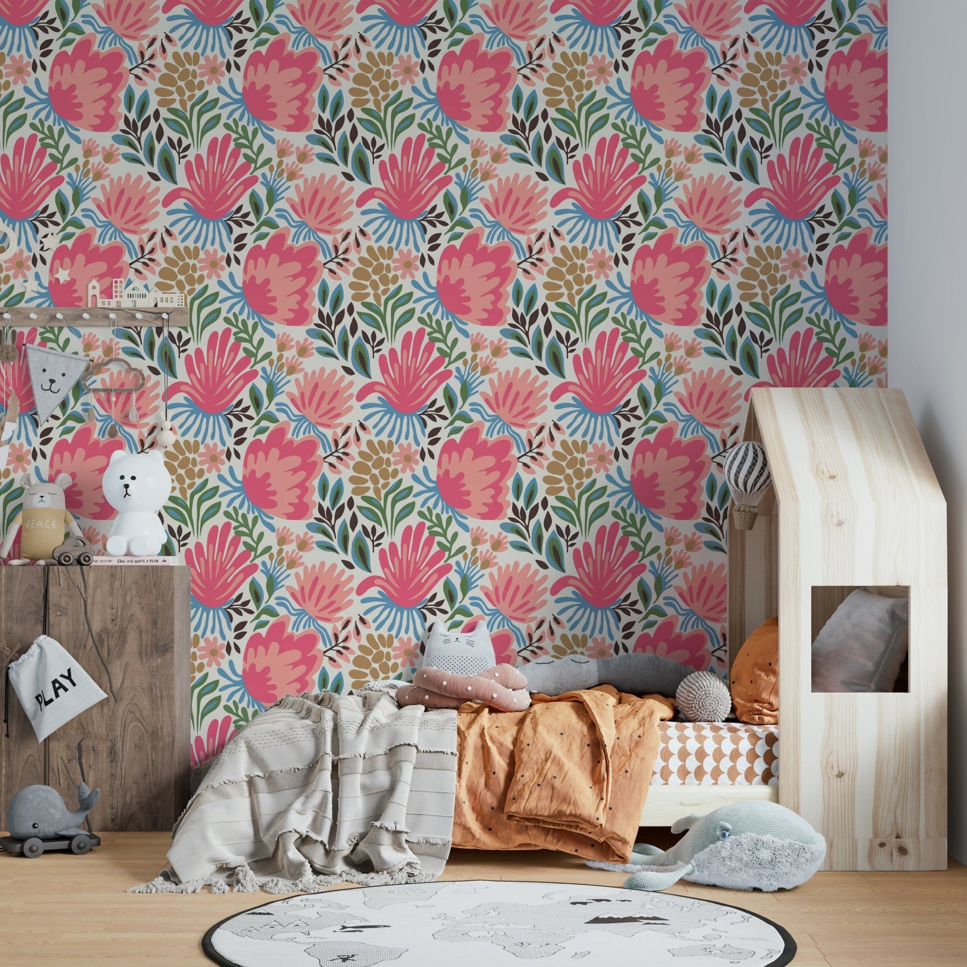 Dramatic floral wallpaper for feature walls, GD928