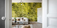 Lush Green Abstract Nature Art - Textured Blurred Landscape Print Wall Mural