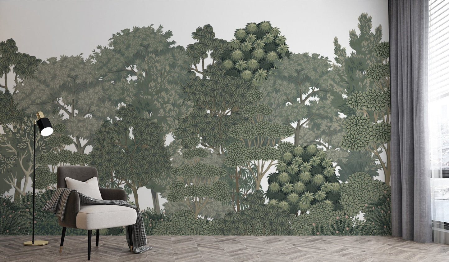 Forest wallpaper featuring lush plants
