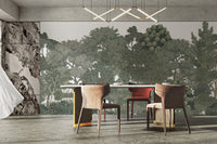 Lush green trees forest wallpaper mural
