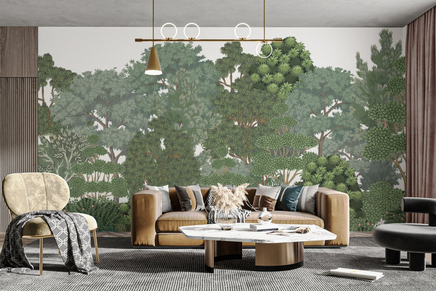 Tree wallpaper featuring lush green forest D209
