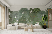 Serene tree wallpaper in lush forest setting D209