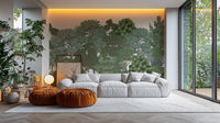Nature-inspired green forest wall mural
 D209