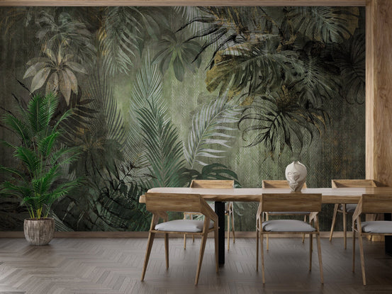 Tropical Green Leaves Wallpaper A473

