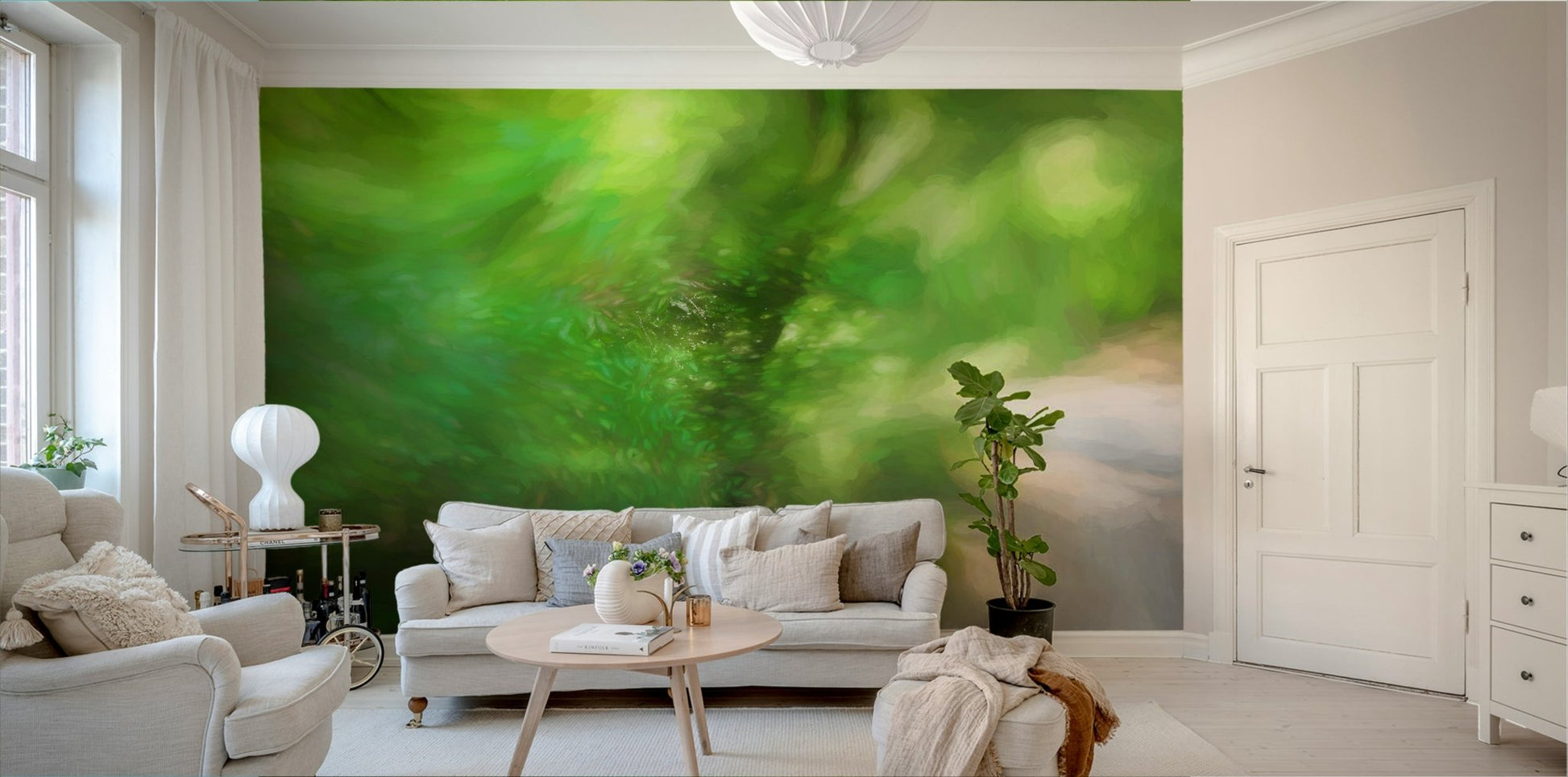 Vibrant green hues and ethereal glow.

