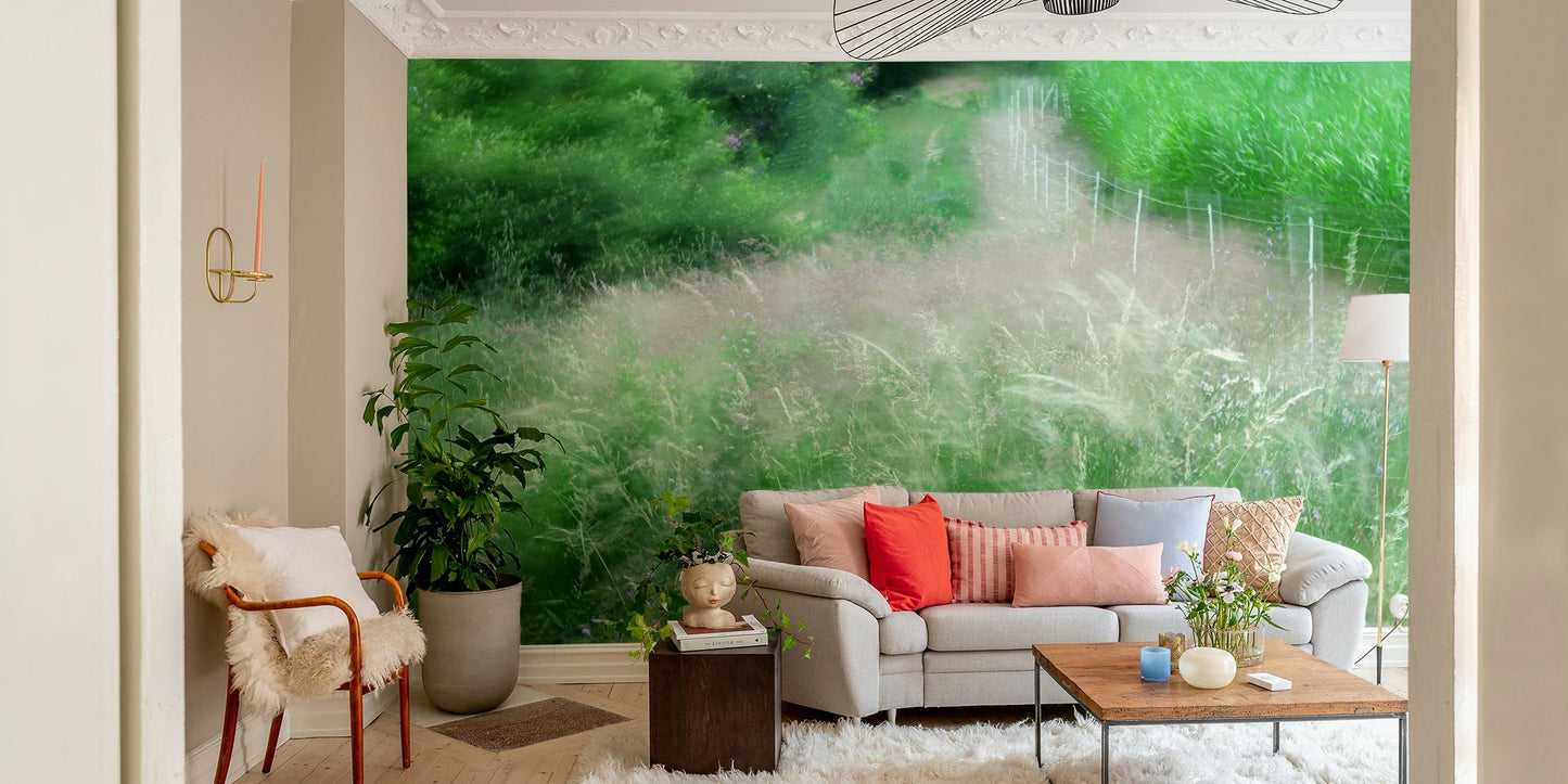 A large-scale art print of a natural scene.

