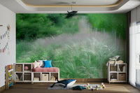 The room feels calm and relaxing due to the soft artwork.

