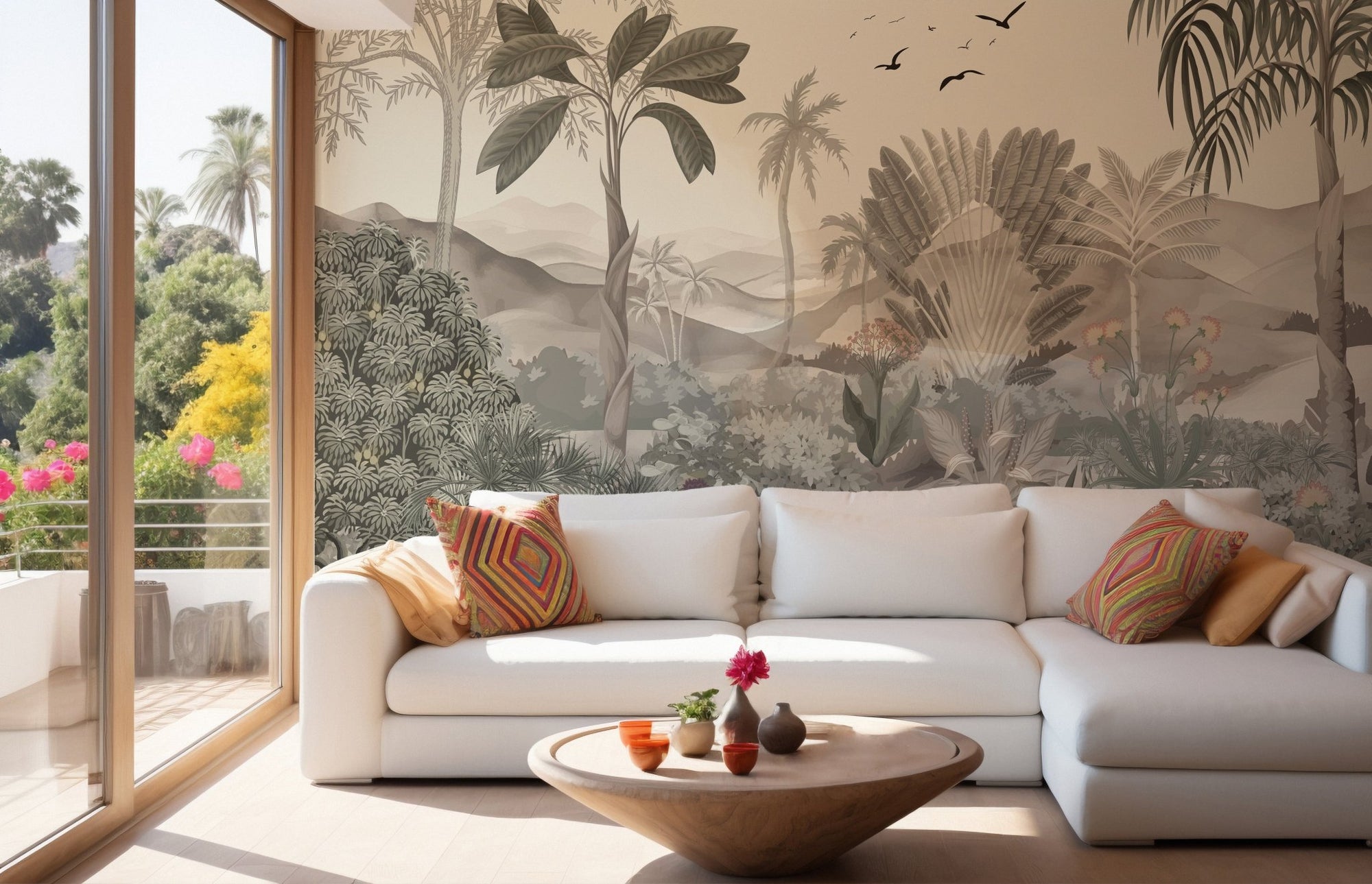 Lush green tropical forest wallpaper mural A390
