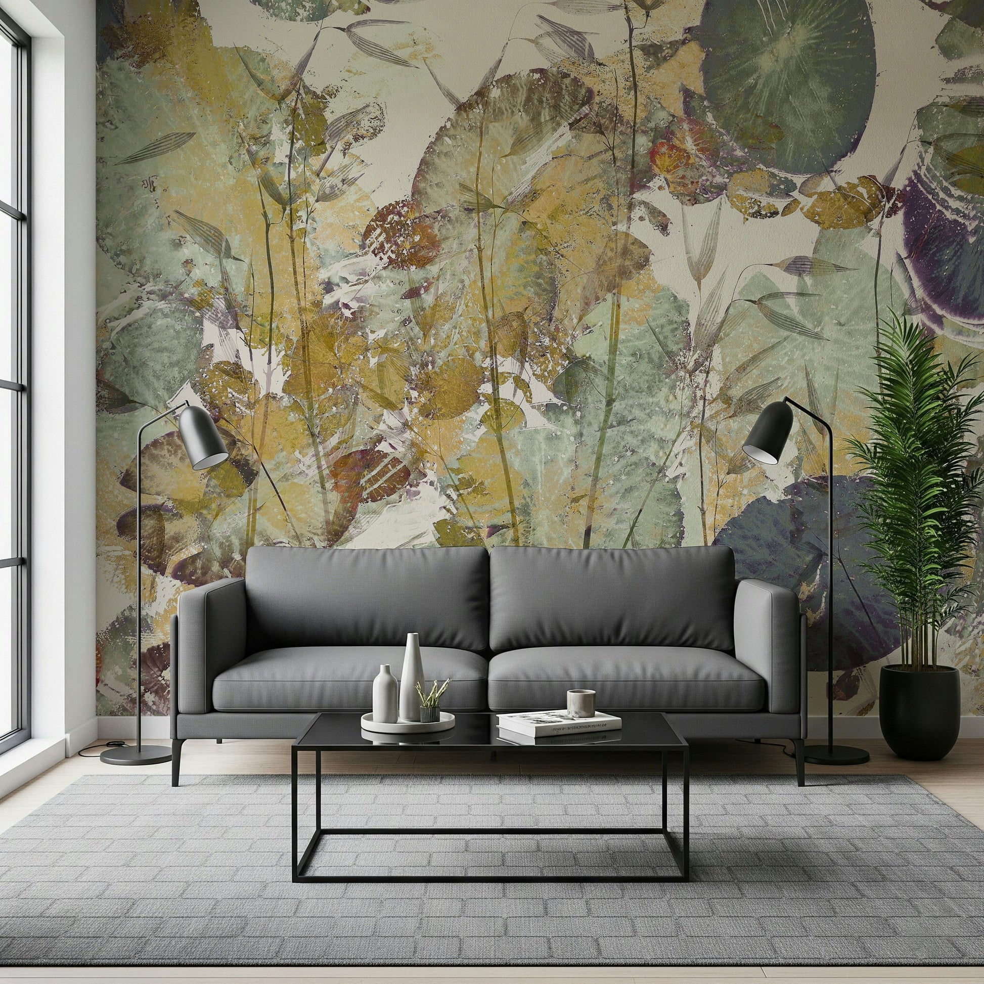 An artistic nature inspired mural for home decor.