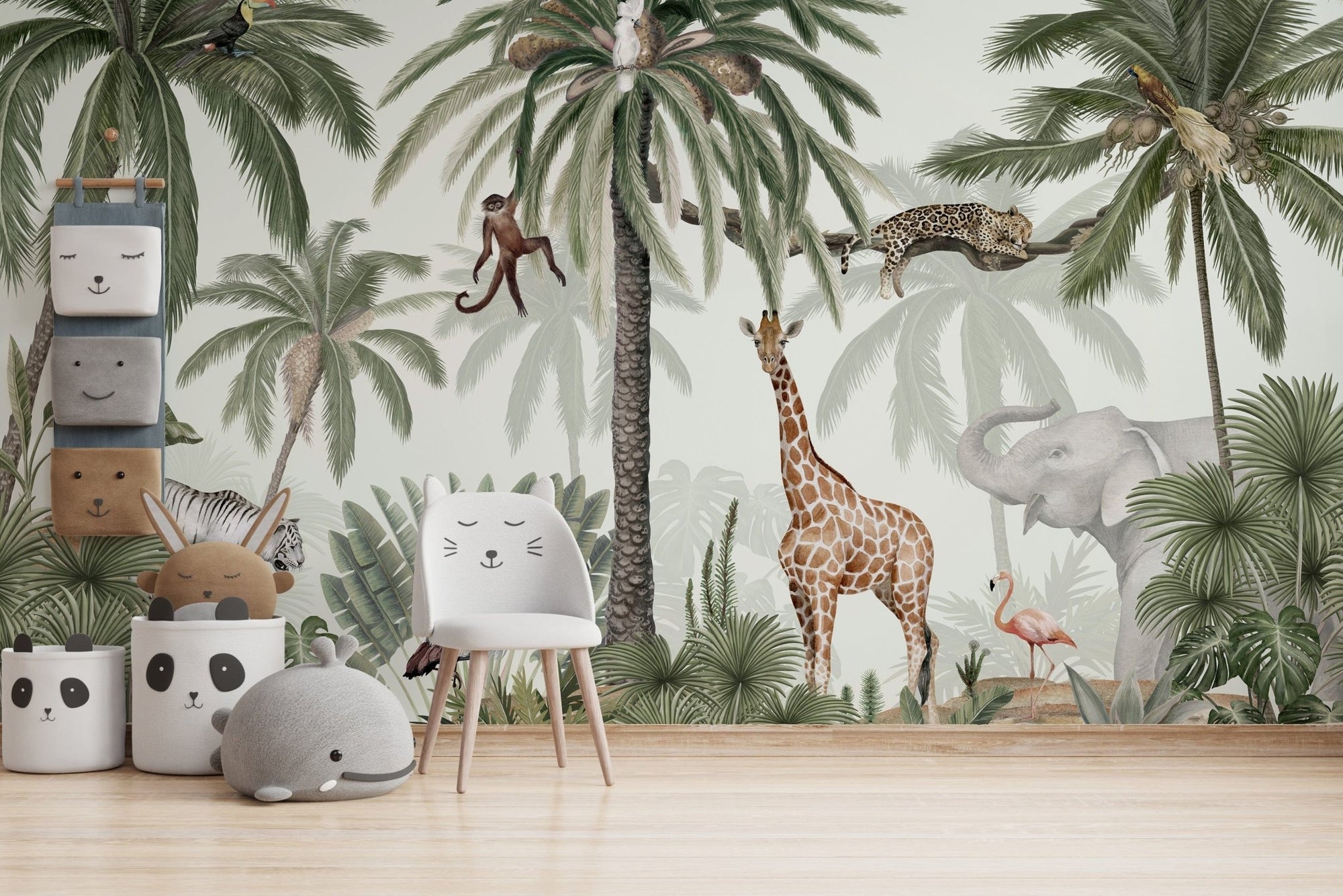 Tropical Jive wallpaper with lush greenery and wildlife KB52