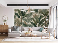 Botanical wall mural Lush Tropical Foliage leaf pattern look