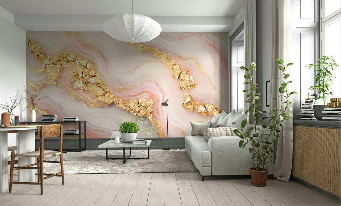 Luxe Girly Glamour Marbling Wall Mural