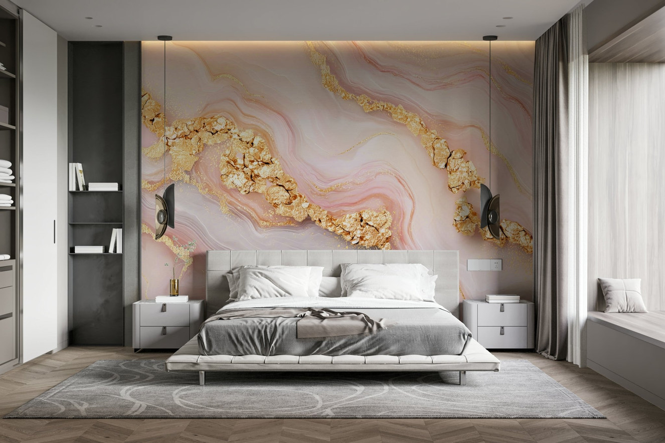 Luxe Girly Glamour Marbling Wall Mural