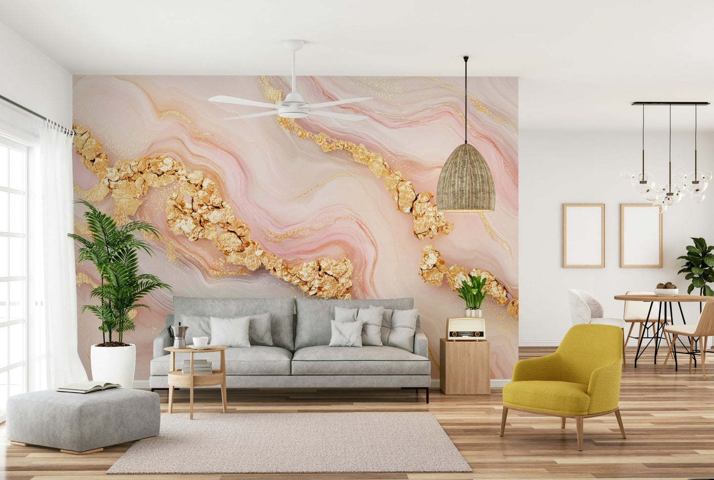 Luxe Girly Glamour Marbling Wall Mural