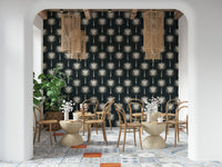 Artistic contemporary Luxe Palms Art Deco Tropical Flair Wallpaper visual.