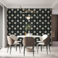 Modern stylized Luxe Palms Art Deco Tropical Flair Wallpaper trees.