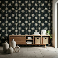Art Deco style Luxe Palms Art Deco Tropical Flair Wallpaper design.