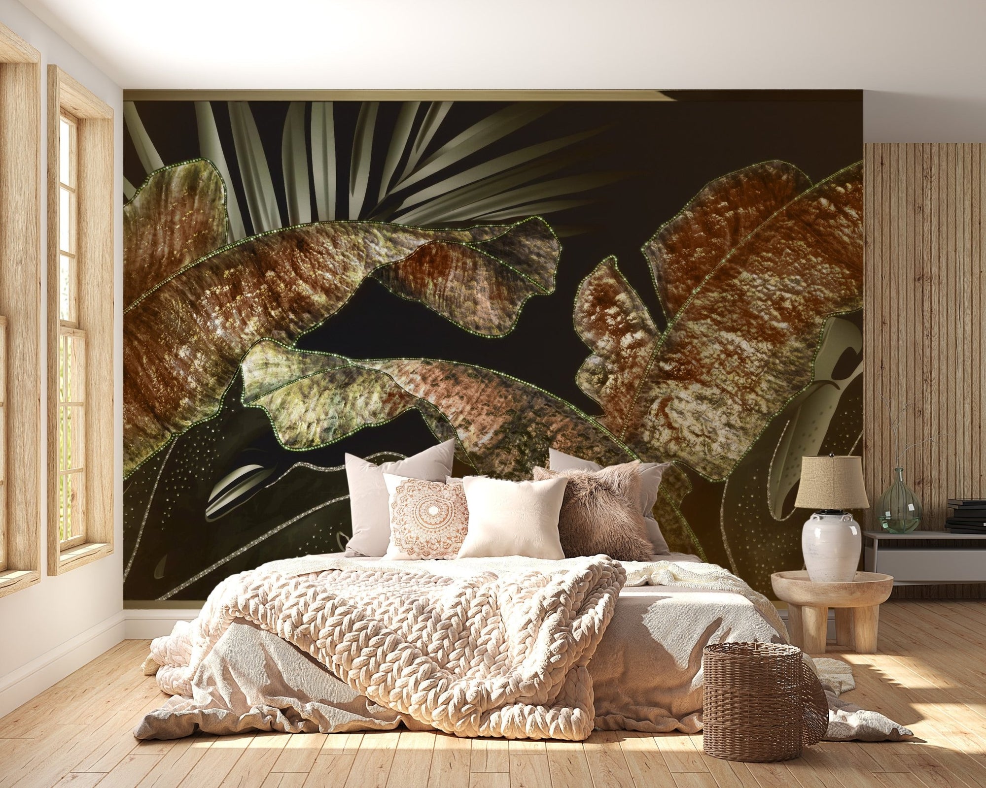 Large Tropical Leaves Wallpaper Mural, A515
