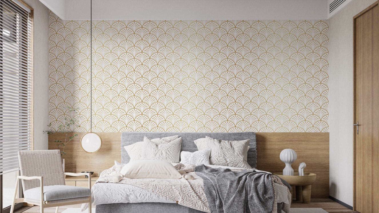 Classic art deco wallpaper with arches
