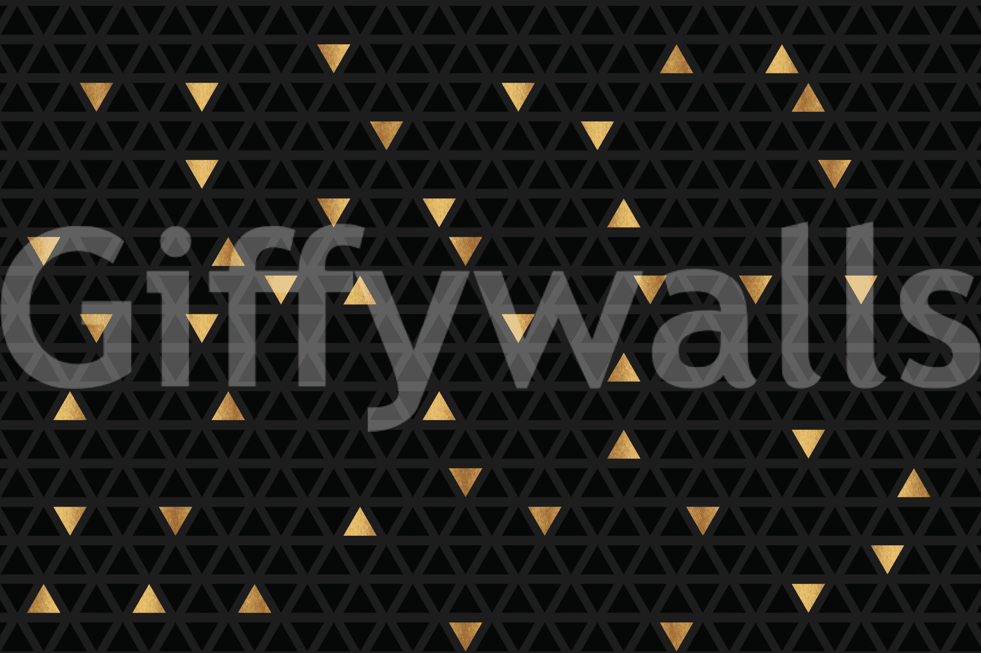 Stylish powder room featuring the Luxury Black and Gold Triangles Wall Mural.