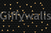 Stylish powder room featuring the Luxury Black and Gold Triangles Wall Mural.