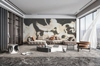 "Contemporary wallpaper featuring torn edges"
