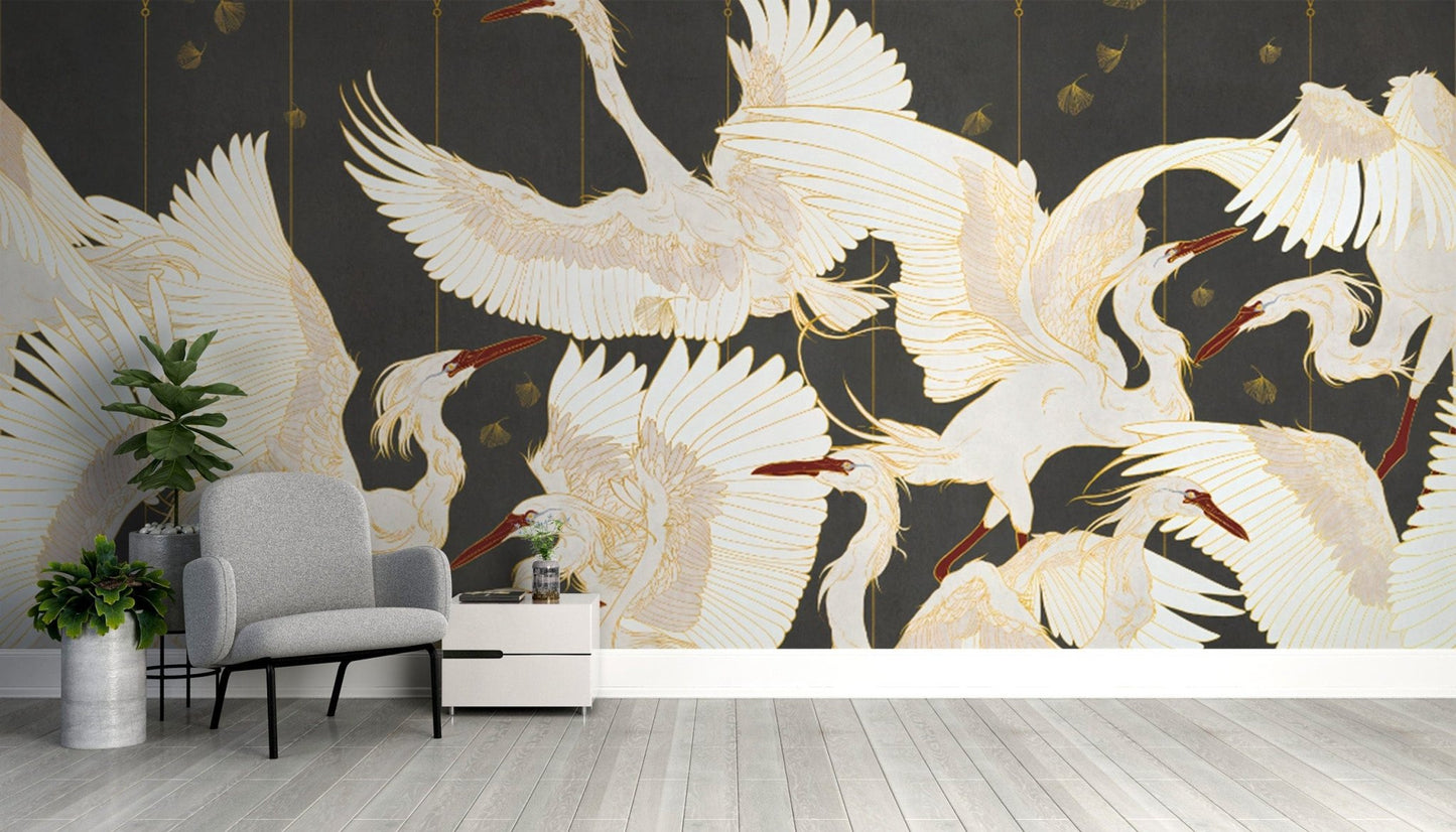 "Layered torn paper design in soft tones"
