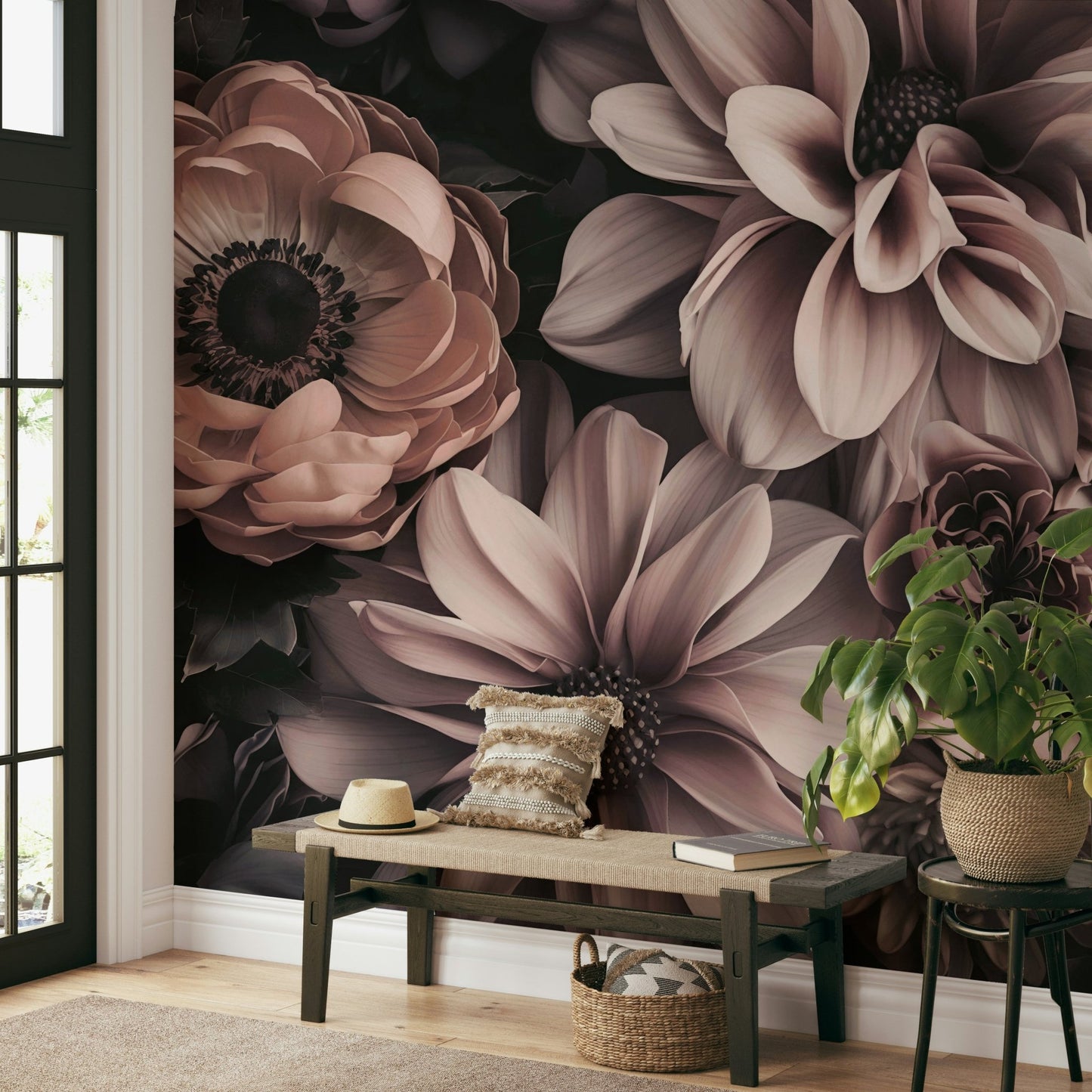 A wall mural of a luxurious floral pattern. GD3502

