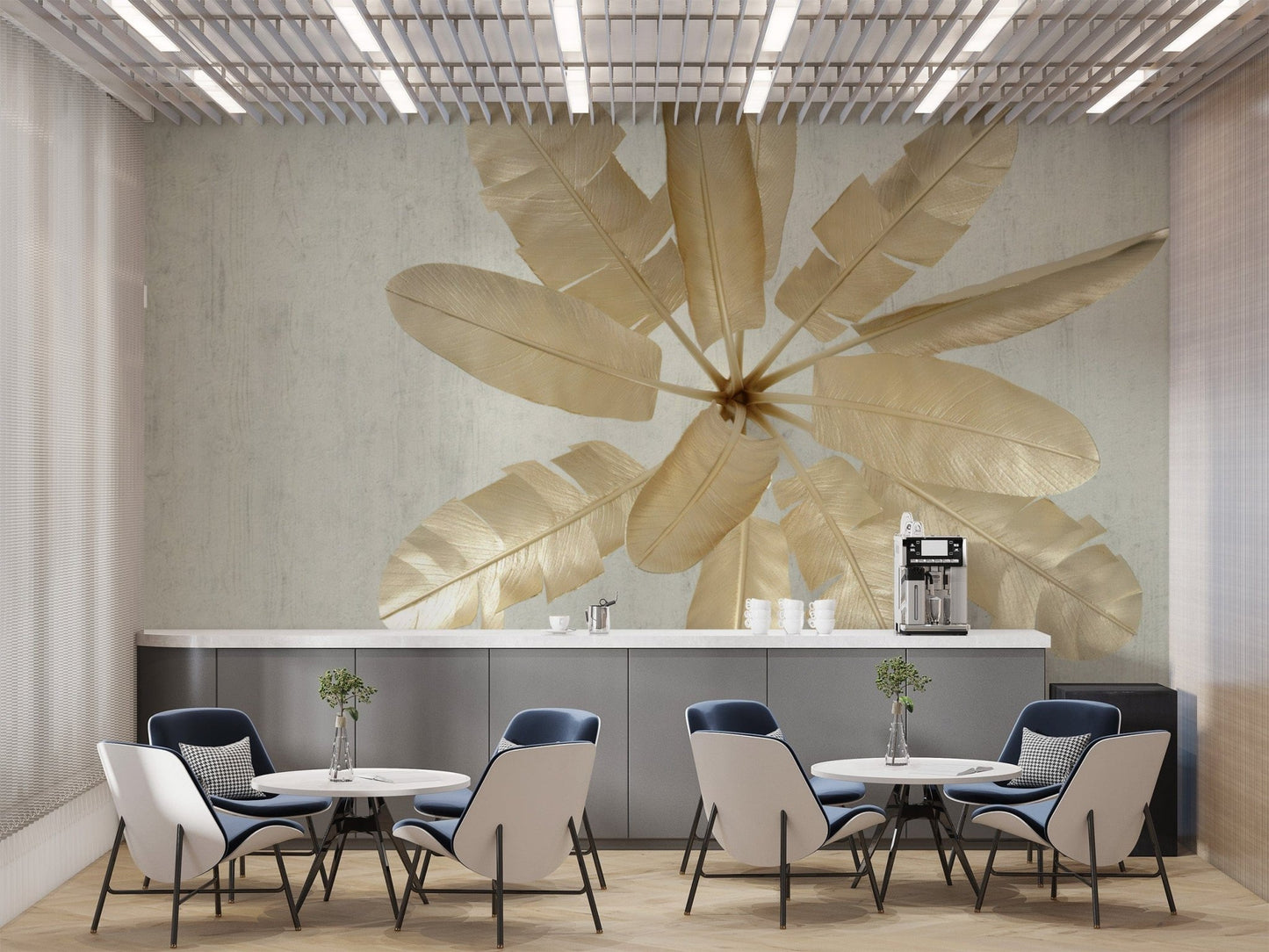 Shimmering banana leaf wallpaper mural
