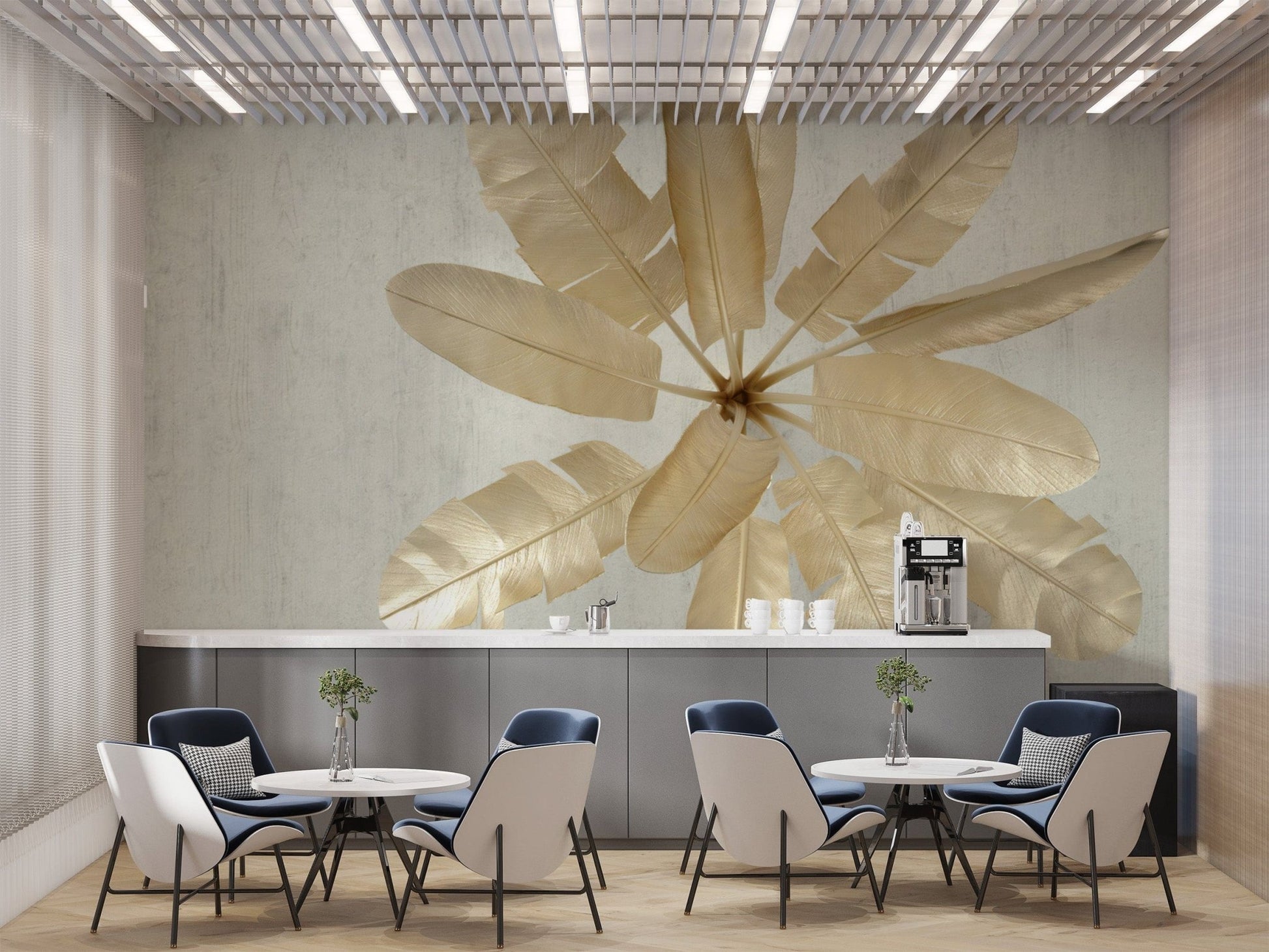 Shimmering banana leaf wallpaper mural
