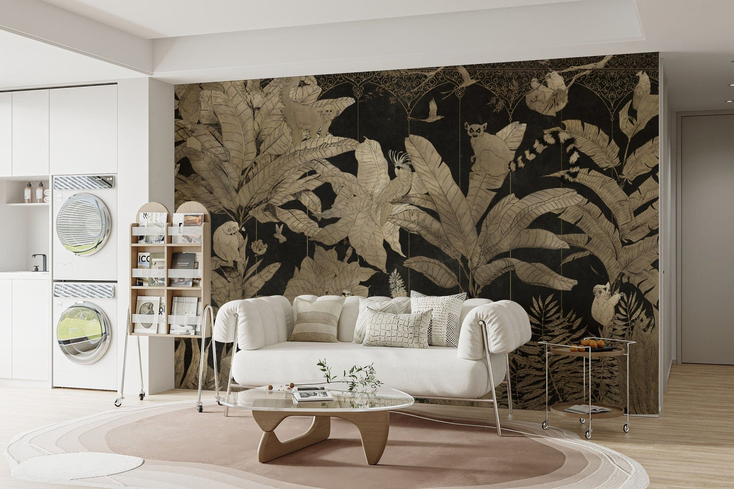 Sophisticated jungle botanical wallpaper
