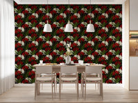 Dark gothic wallpaper with red Lycoris Radiata art.