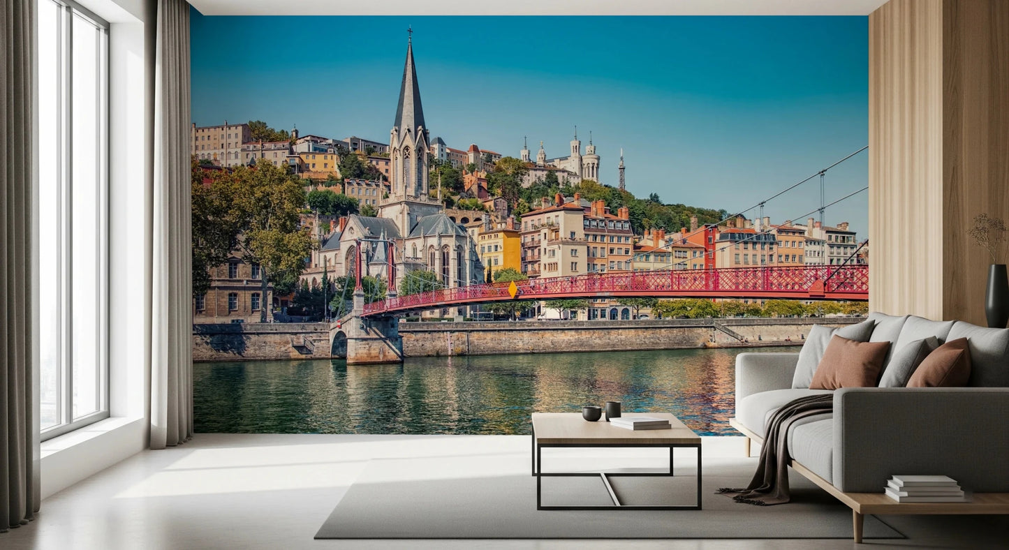 Riverbank scenery in the heart of Vieux Lyon.