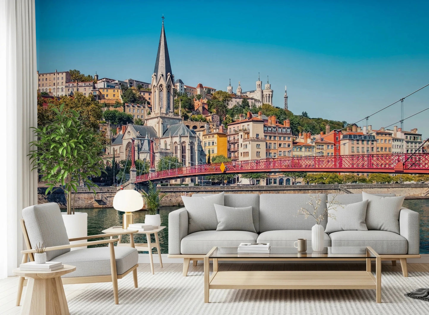 Lyon cityscape with historic hilltop buildings.