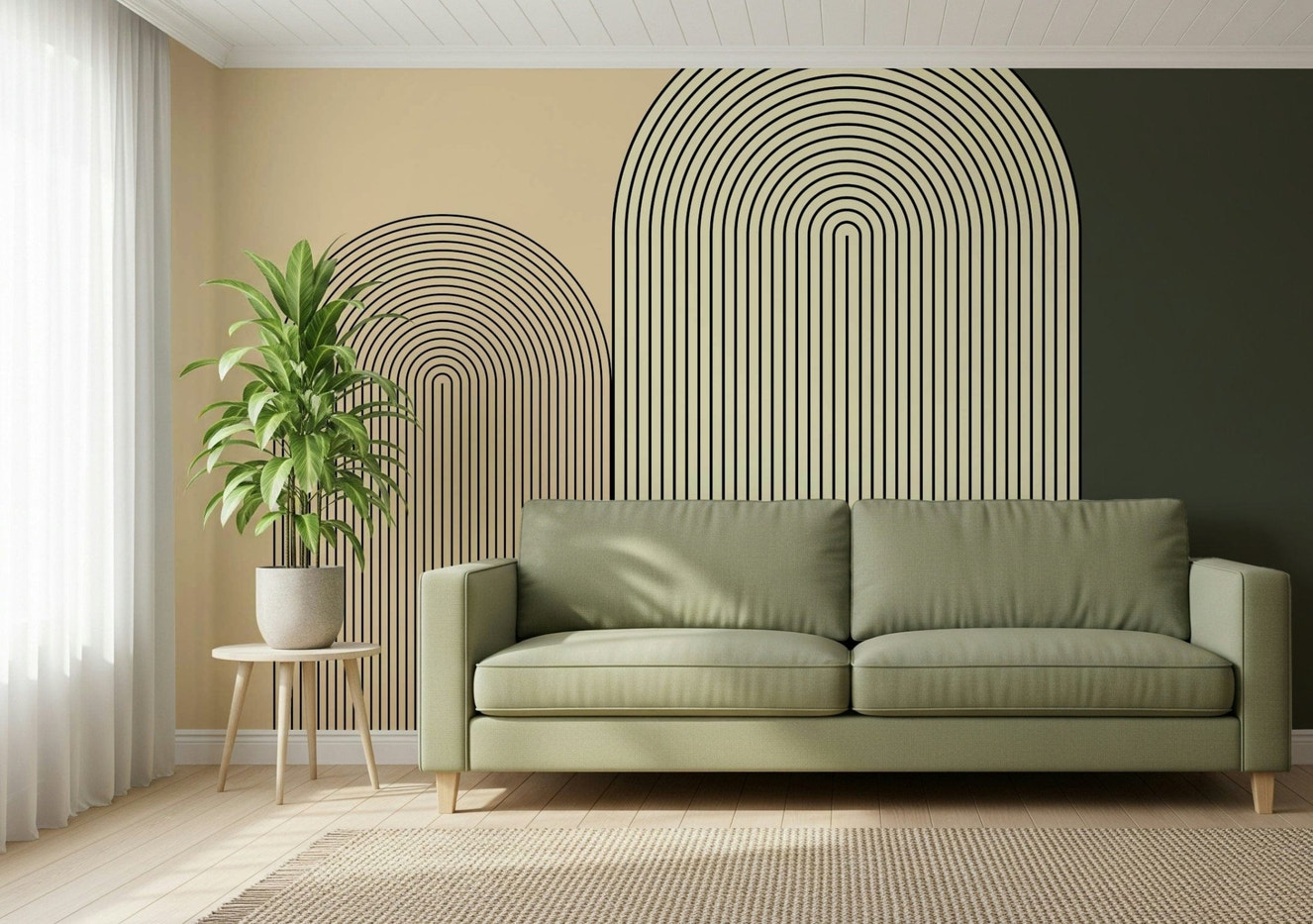 M - C Geo No 01 - Minimalist Arch Wall Mural